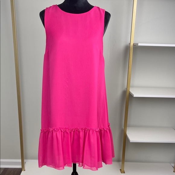 Tommy Hilfiger Sleeveless Pink Ruffle Hem Dress Ladies Size 8 - Picture 2 of 14